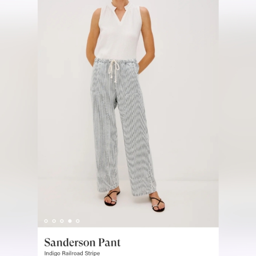 Rails Sanderson Pant Indigo Railroad Stripe Size Large